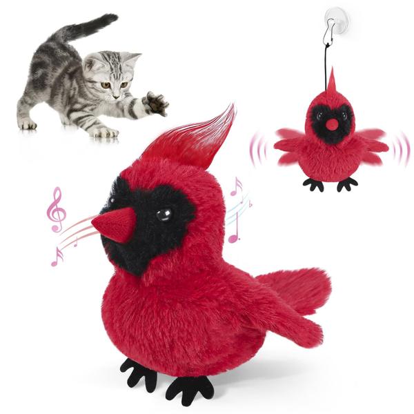 Imagem de Brinquedo Flapping Cardinal Cat AIPERRO Interactive com chilro de pássaros