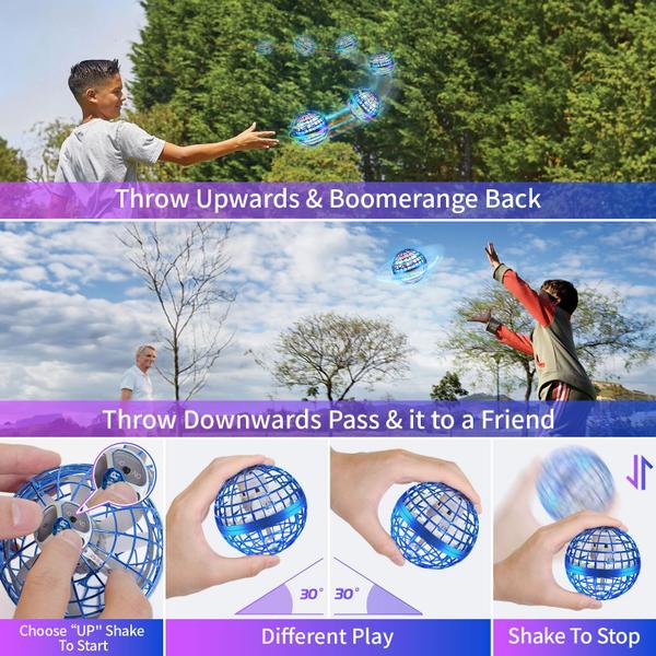 Imagem de Brinquedo Flying Orb Ball Toy ACOUCB Cosmic Globe Mini Drone Kids Blue