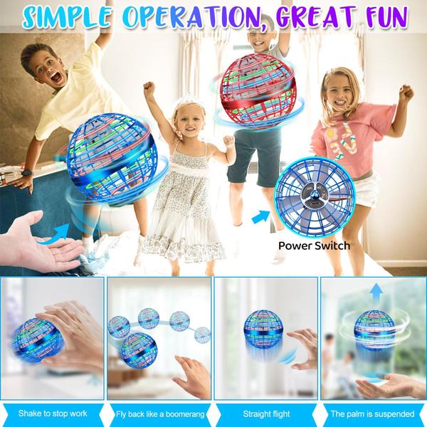 Imagem de Brinquedo Flying Orb Ball Toy M&HONG Flying Space Orb com luzes LED, pacote com 2 unidades