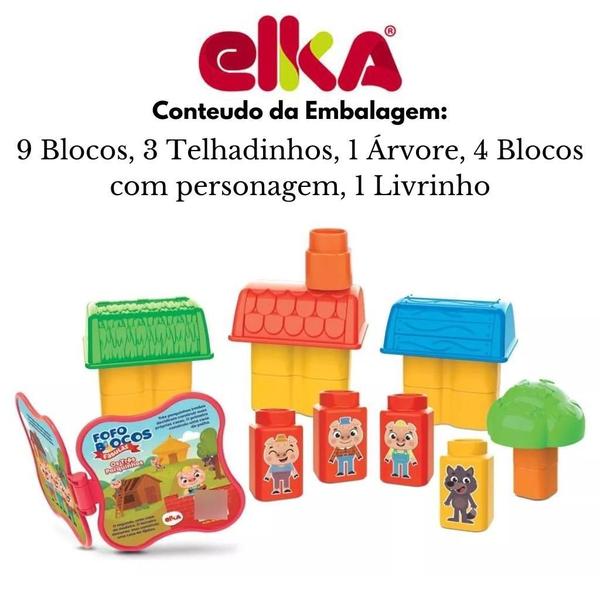 Imagem de Brinquedo Fofo Blocos Fábulas Os Três Porquinhos 1247 - Elka