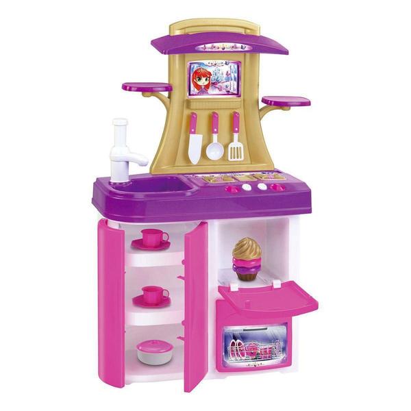 Imagem de Brinquedo Fogão Cozinha Infantil Menina Meg mais Capcake Panela e Acessorios som Luzes - Magic Toys