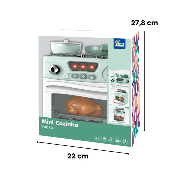 Imagem de Brinquedo Fogão Mini Cozinha com Luz Som Interativo Faz de Conta Infantil - Fenix Brinquedos LKC-990