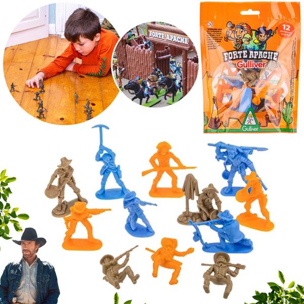 Imagem de Brinquedo Forte Apache Cowboys Acampamento 12 Peças Gulliver