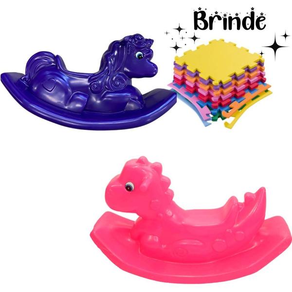 Imagem de Brinquedo Gangorra Unicórnio e Dino - Playground Completo para Crianças