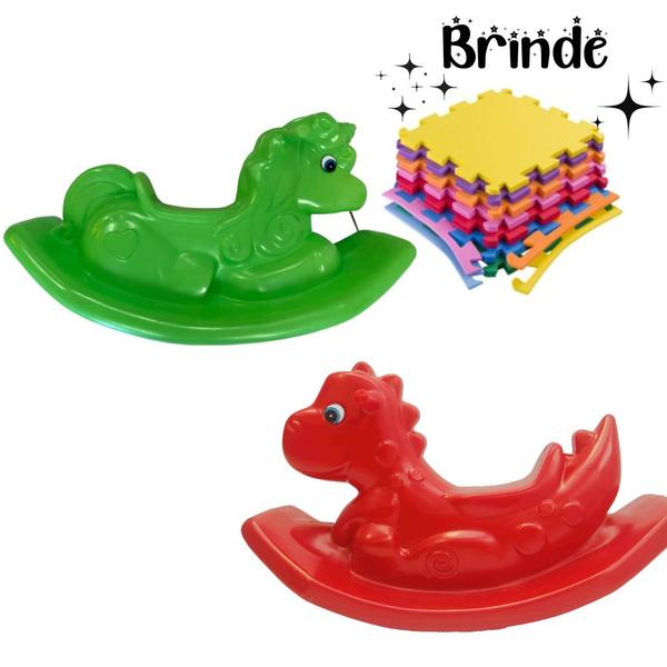 Imagem de Brinquedo Gangorra Unicórnio e Dino - Playground Completo para Crianças