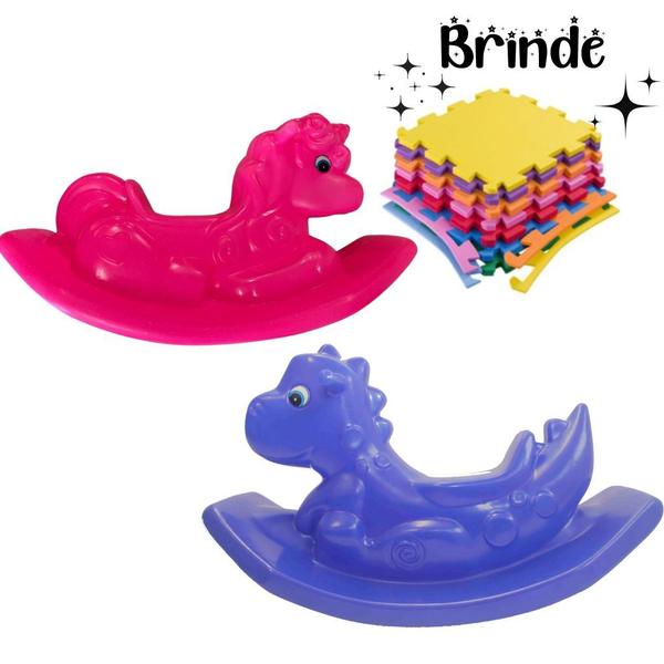 Imagem de Brinquedo Gangorra Unicórnio e Dino - Playground Completo para Crianças