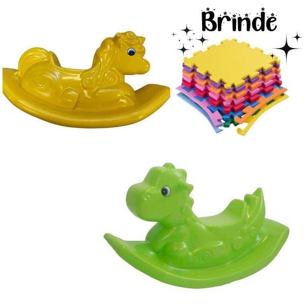 Imagem de Brinquedo Gangorra Unicórnio e Dino - Playground Completo para Crianças