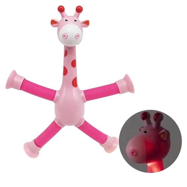 Imagem de Brinquedo girafa Pop it Tubos com ventosa e luz