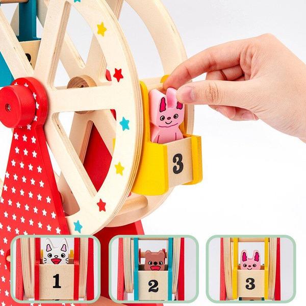 Imagem de Brinquedo giratório infantil Wokex Ferris Wheel Toy, madeira giratória de 1,1 kg