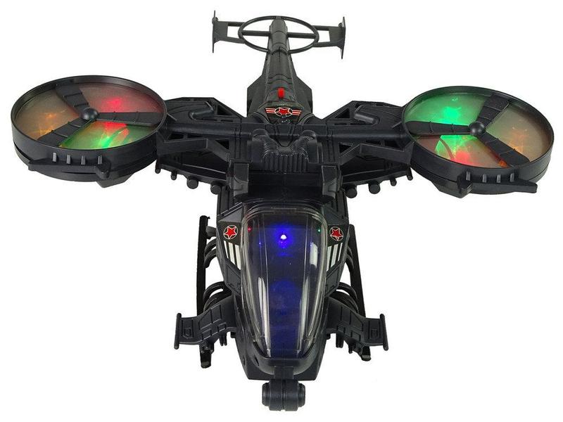 Imagem de Brinquedo Helicóptero Anda Som Gira 360º  Luzes Bate Volta.