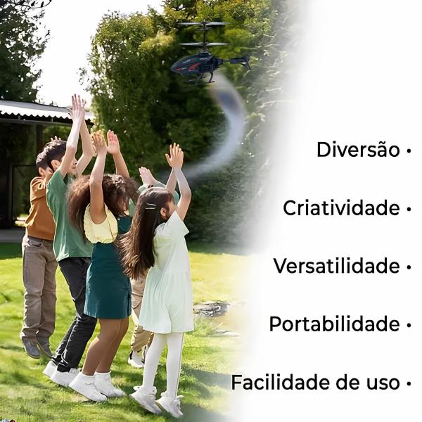 Imagem de Brinquedo Helicóptero de Controle Remoto Preto Infantil - Castela