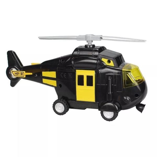 Imagem de Brinquedo Helicóptero Resgate Polícia Ou Bombeiro de Fricção C/ Luz Led e Som