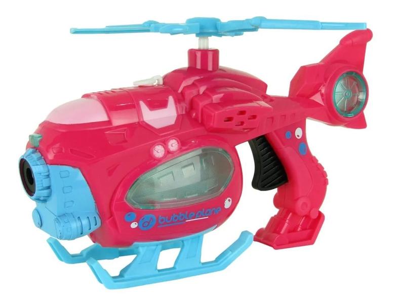 Imagem de Brinquedo Helicóptero Solta Bolhas Gira Hélice com Som e Luz