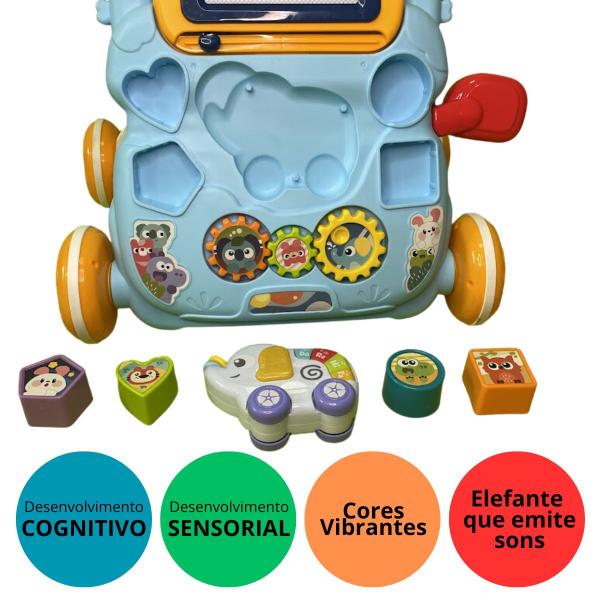 Imagem de Brinquedo Infantil Andador Didático De Empurrar Azul - HK Brinquedos