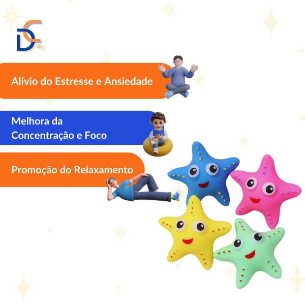 Brinquedo Infantil Anti Stress Estrela do Mar de Apertar Relaxante - 99 Toys Imagem de Brinquedo Infantil Anti Stress Estrela do Mar de Apertar Relaxante