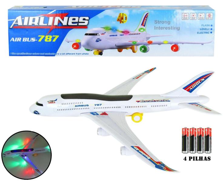 Imagem de Brinquedo Infantil Avião AirBus Com Luz Som - Toy King