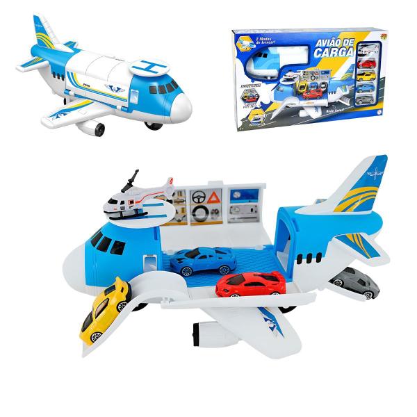 Imagem de Brinquedo Infantil Avião De Resgate Com Carrinhos - Dm Toys