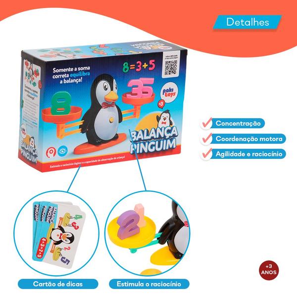 Imagem de Brinquedo Infantil Balança Pinguim Com Números Coloridos