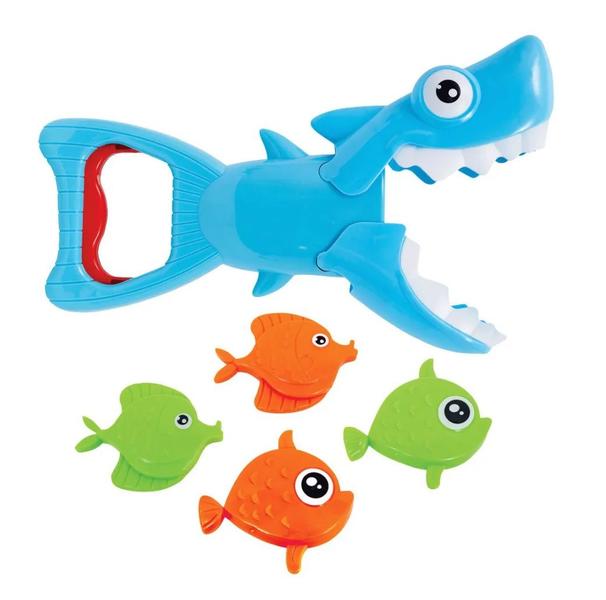 Imagem de Brinquedo Infantil Banho Tubarão Pega Peixinhos Abre a Boca Buba