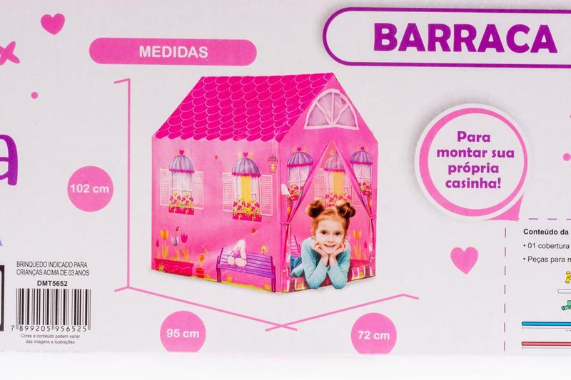 Imagem de Brinquedo Infantil Barraca Grande Princesa Rosa Divertida