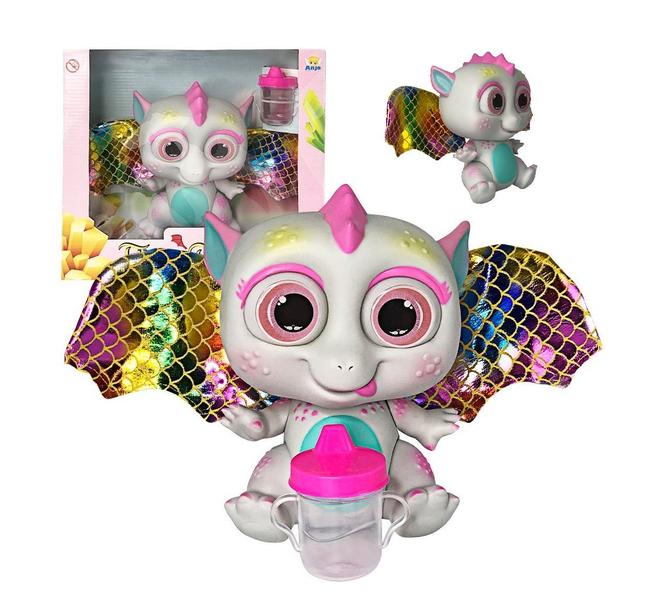 Imagem de Brinquedo Infantil Bebê Dragão Flying Baby com Asas Branco