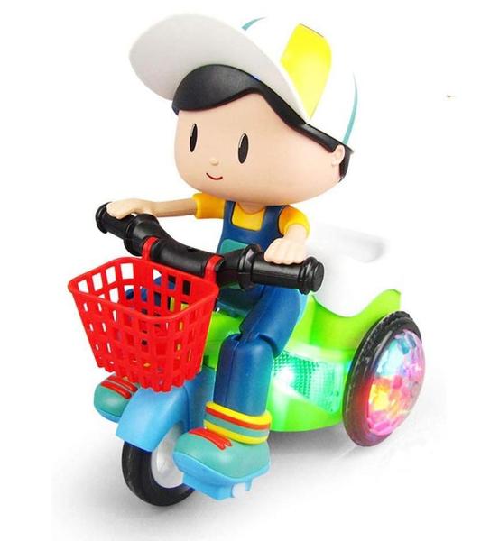 Imagem de Brinquedo Infantil Bicicleta Empina Gira 360 Sons Luz Verde