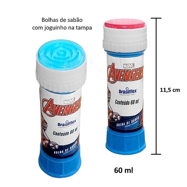 Brinquedo Infantil Bolhas Bolinhas Sabão dos Vingadores - Brasilflex Imagem de Brinquedo Infantil Bolhas Bolinhas Sabão dos Vingadores