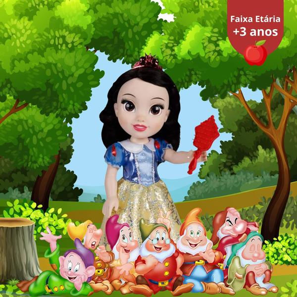 Imagem de Brinquedo Infantil Boneca Princesas Articuladas Branca De Neve 38 cm Multikids BR1917