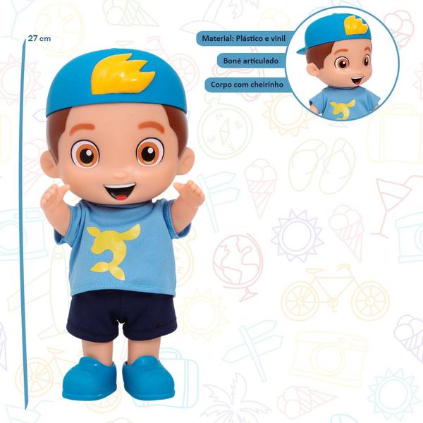 Imagem de Brinquedo Infantil Boneco Aventureiro Azul Luccas Neto 27cm