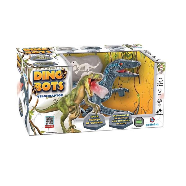 Imagem de Brinquedo Infantil Boneco Dino Bots Velociraptor com Controle Remoto Polibrinq - AN2033