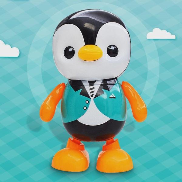 Imagem de Brinquedo Infantil Boneco Pinguim Dançarino Interativo Com Som E Luz.