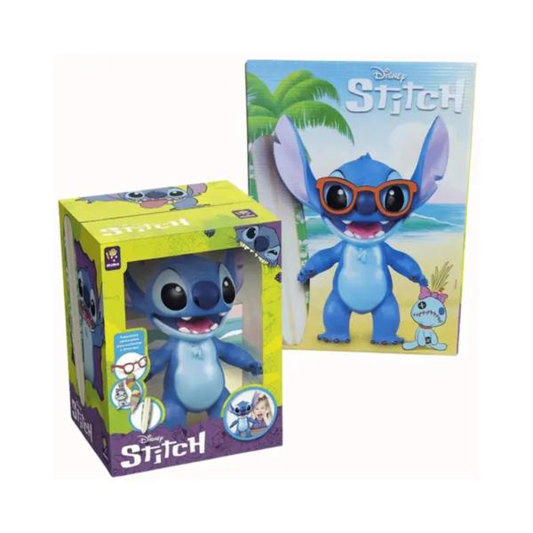 Imagem de Brinquedo Infantil Boneco Stitch Gigante 40cm Articulado com Acessórios Cartonados Mimo Toys - 0425