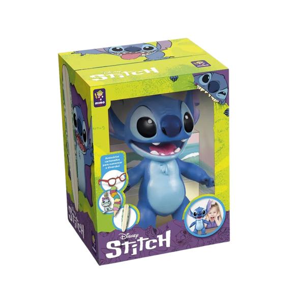 Imagem de Brinquedo Infantil Boneco Stitch Gigante 40cm Articulado com Acessórios Cartonados Mimo Toys - 0425