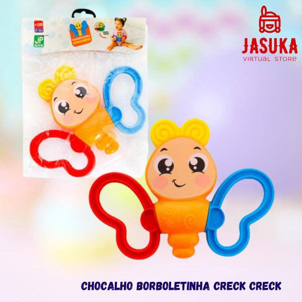 Imagem de Brinquedo Infantil Borboleta Chocalho Asinha Faz Creck Creck Cor Sortido