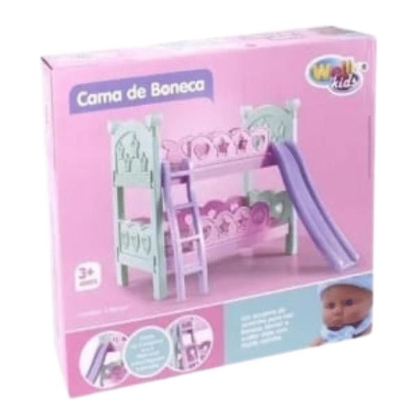 Imagem de Brinquedo Infantil Cama Beliche De Bonecas Com Escorregador