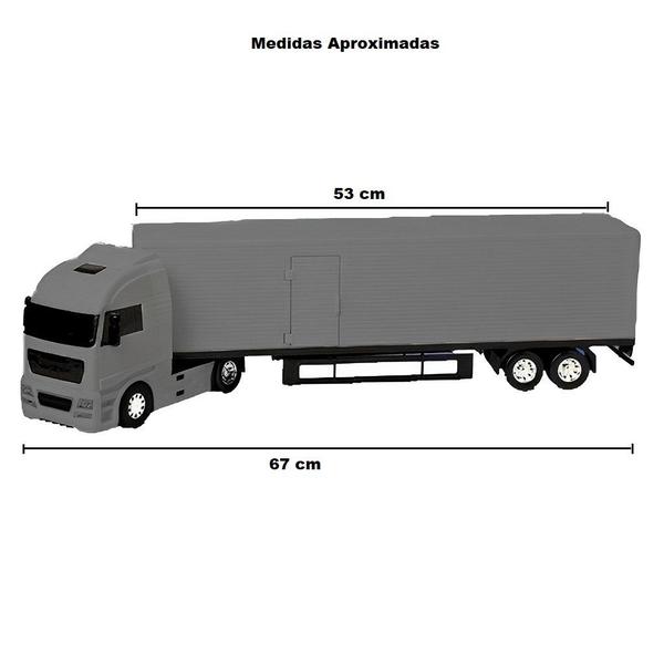 Imagem de Brinquedo Infantil Caminhão Baú 67cm Diamond Truck Cinza 1330 - Roma