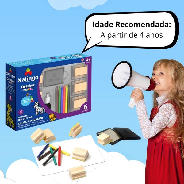 Imagem de Brinquedo Infantil Carimbos Educativos Animais Selvagens Xalingo - 50798