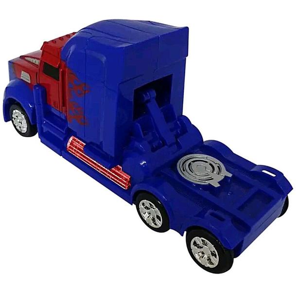Imagem de Brinquedo Infantil Carrinho Bate e Volta Com Som e Luzes Caminhão Transformers Robô 2 em 1