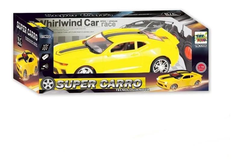 Imagem de Brinquedo Infantil Carrinho Controle Remoto Total Camaro Amarelo Top