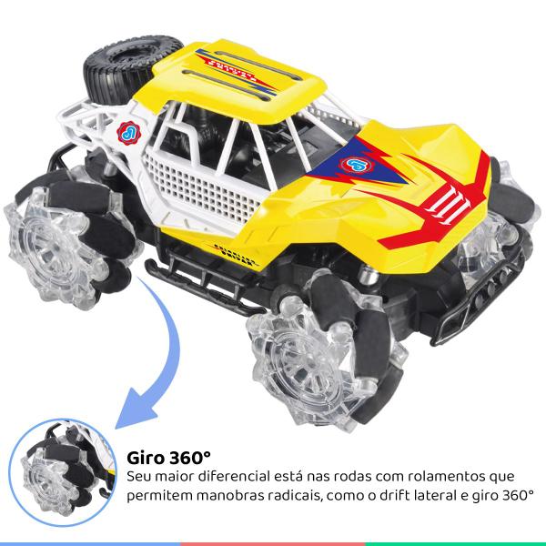 Imagem de Brinquedo Infantil Carrinho de Controle Com Luz Som e Drift 360 Recarregável Drifter 2.0 Polibrinq