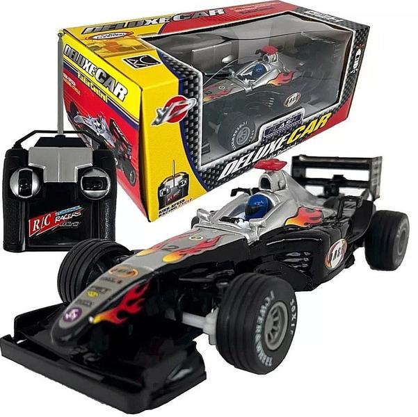 Imagem de Brinquedo Infantil Carrinho de Controle Remoto Corrida Fórmula 1 Deluxe Car F1 Preto