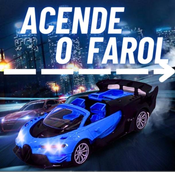 Imagem de Brinquedo Infantil Carrinho de Controle Remoto Esportivo Luxo Acende Luz