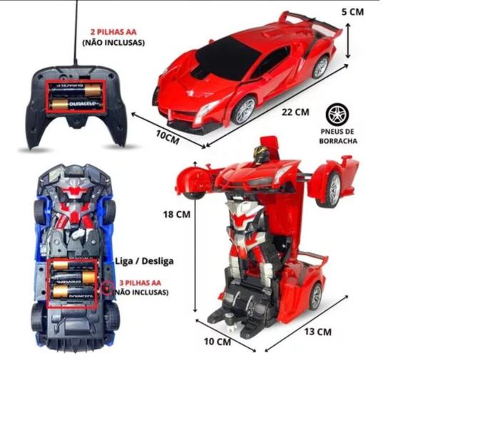 Imagem de Brinquedo Infantil Carrinho de Controle Remoto Lamborghini Transformers Robô