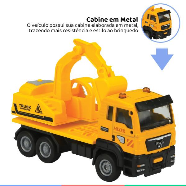 Imagem de Brinquedo Infantil Carrinho de Fricção Colecionável Para Crianças +3 Anos Super Truck Polibrinq Amarelo