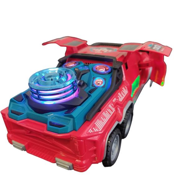 Imagem de Brinquedo Infantil Carrinho Que Toca Musica Emite Som Gira 360 Graus Carro Paredão De Som