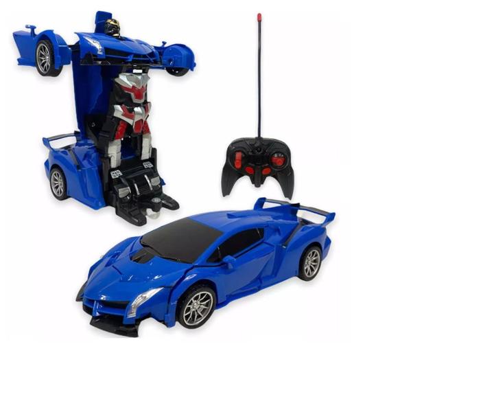 Imagem de Brinquedo Infantil Carrinho Transformers Com Controle Remoto (Azul)