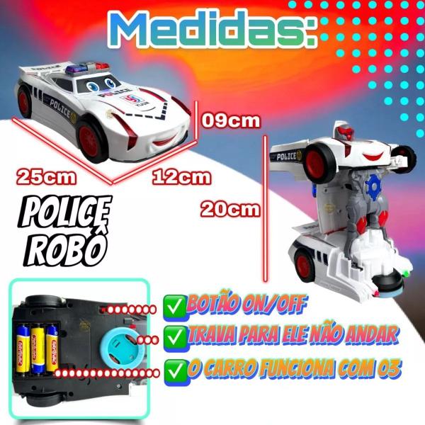 Imagem de Brinquedo Infantil Carro de Polícia Transformers Vira Robô