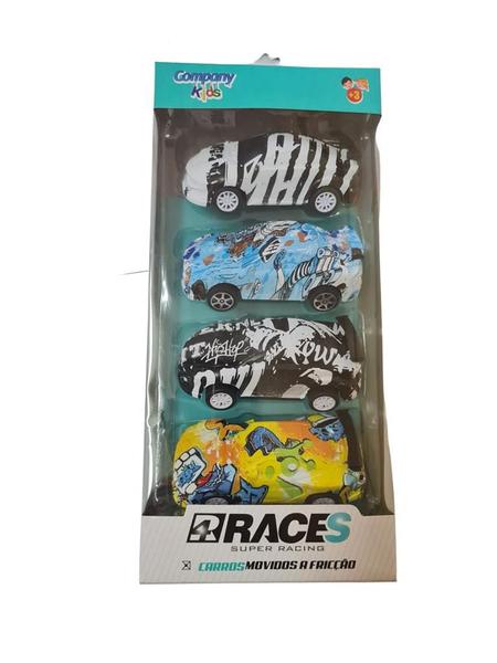 Imagem de Brinquedo Infantil Carros Races à Fricção Sortido 4 peças