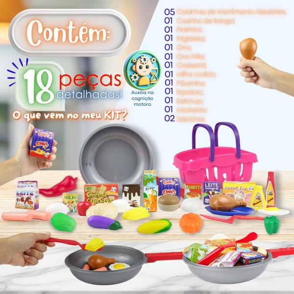 Imagem de Brinquedo Infantil Conjunto Frigideira Chef Legumefruta 25pç