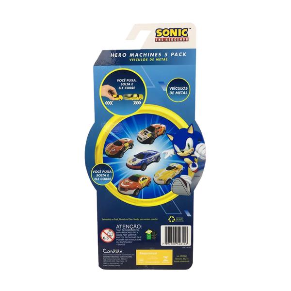 Imagem de Brinquedo Infantil Conjunto Mini Veiculos Pullback com 5 Sonic Candide - 4610